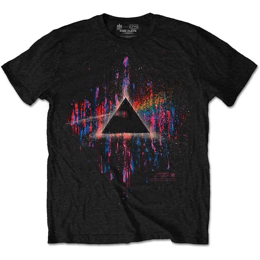 Pink Floyd T-Shirt: Dark Side of the Moon Pink Splatter