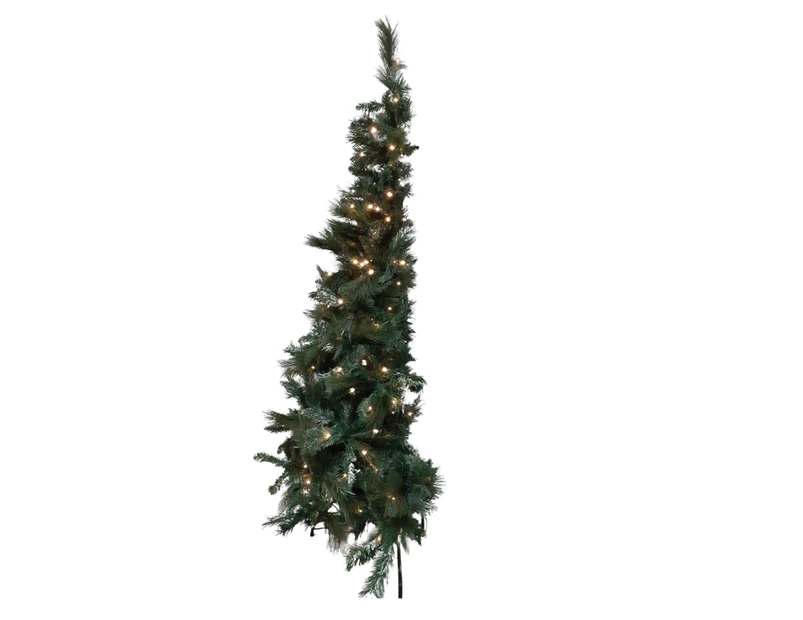 Pre-lit Artificial Majestic Pine Tree Green - 182cm (6ft) Half Tree