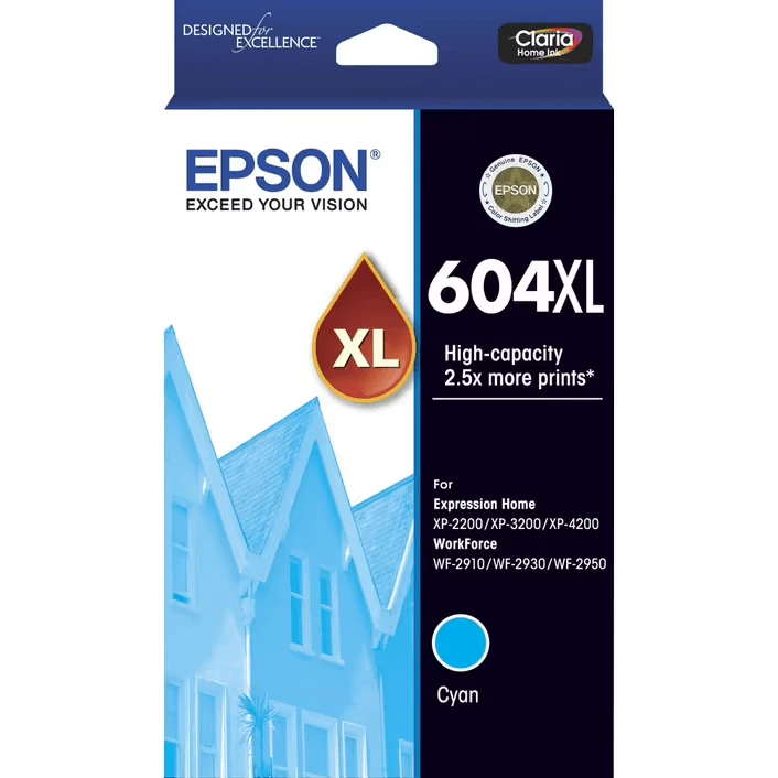 Epson 604xl Ink Cartridge Set Cyan High Yield C13t10h292