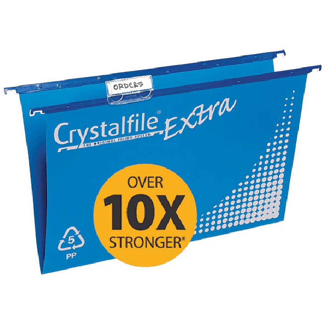 Crystalfile Extra Strength Suspension Files Polypropylene Blue Pack 20