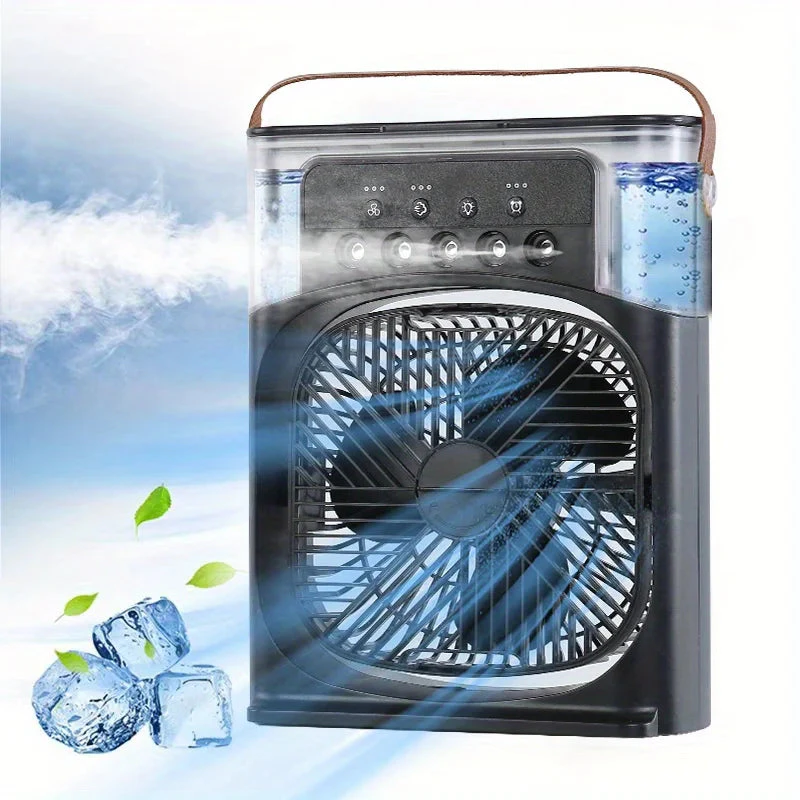 3 in 1 Ice Mist Portable Air Cooler Personal Air Conditioner Fan For Home,Office - Black