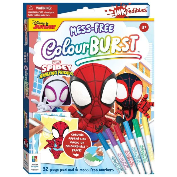 INKredibles Marvel Spidey and his Amazing Friends Mess-Free ColourBurst Activity Kit