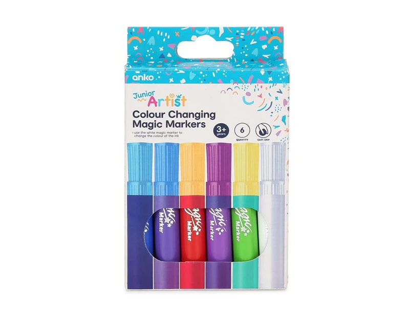 Colour Changing Magic Markers, 6 Pack  - Anko