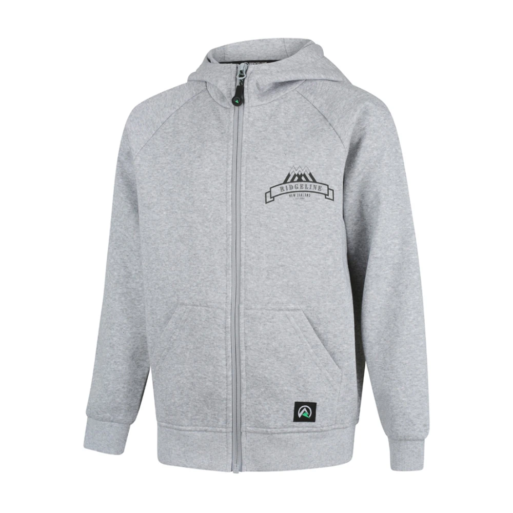 Ridgeline Impact Recycled Fleece Kids Zip Hoodie Grey 6