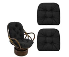2Pcs Dining Chair Cushions Office Chair Seat Pad Backrest Pad Black
