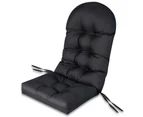 Patio Adirondack Chair Cushion High Back Rocking Chair Seat Pad with Ties Black