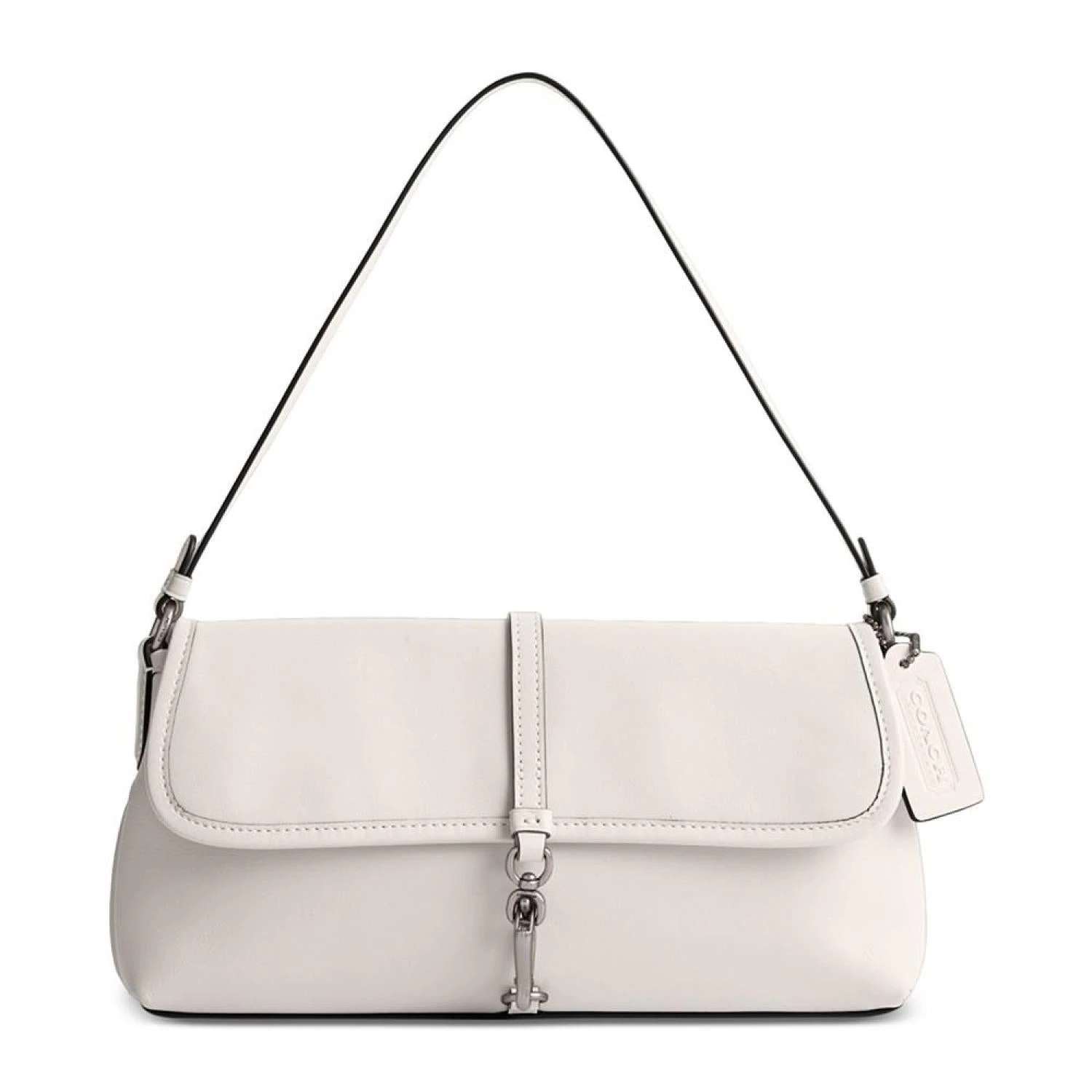 Coach Hamptons Small Leather Shoulder Bag - Light Chalk