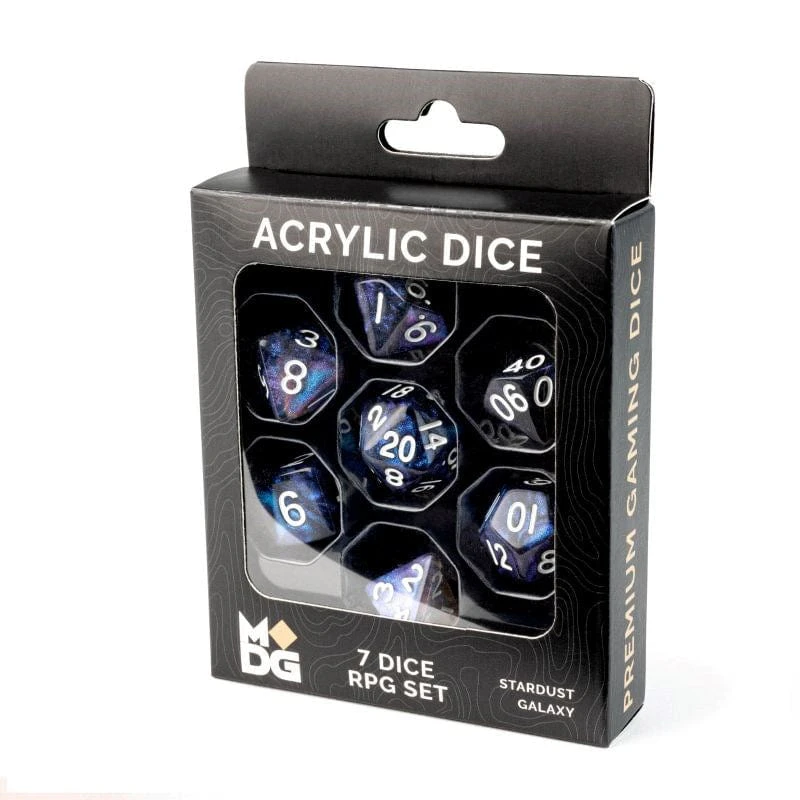 Dice - Acrylic Polyhedral - Stardust Galaxy (MDG)