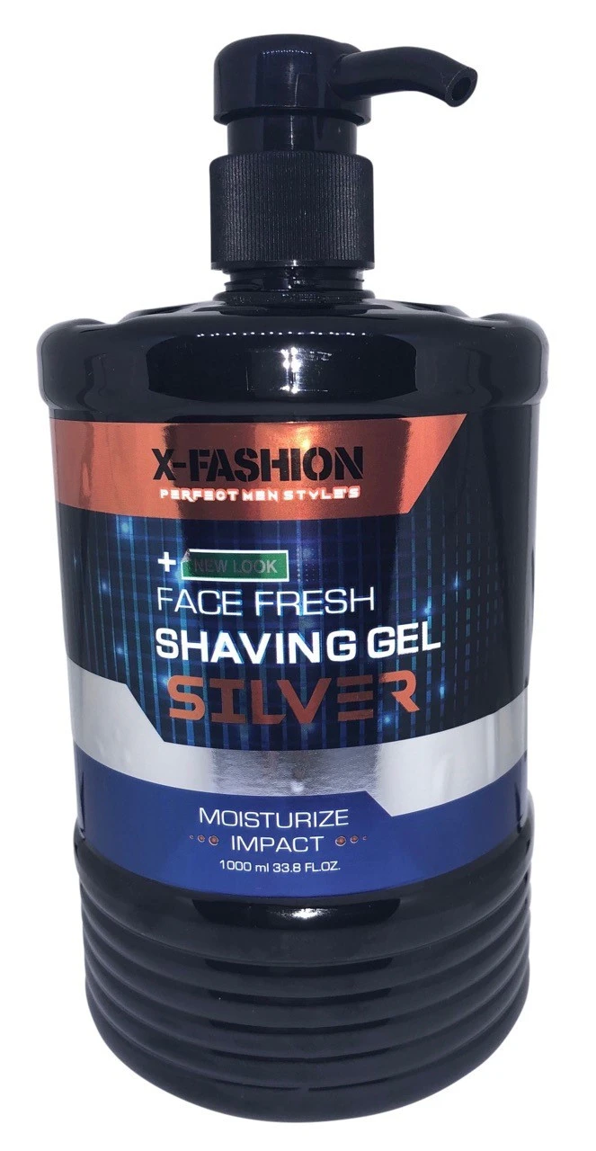 X- Fashion Face Fresh Shaving Silver Gel Black - 1L