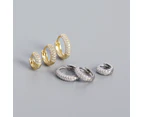 Thick CZ Huggie Hoop Earrings Gold 8mm