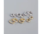 Thick CZ Huggie Hoop Earrings Gold 8mm