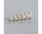 Thick CZ Huggie Hoop Earrings Gold 8mm