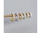 Thick CZ Huggie Hoop Earrings Gold 8mm