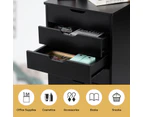 Costway 5-Drawer Wood Filing Cabinet Mobile Storage Organizer Beside Table w/Wheels Bedroom Home Office Black