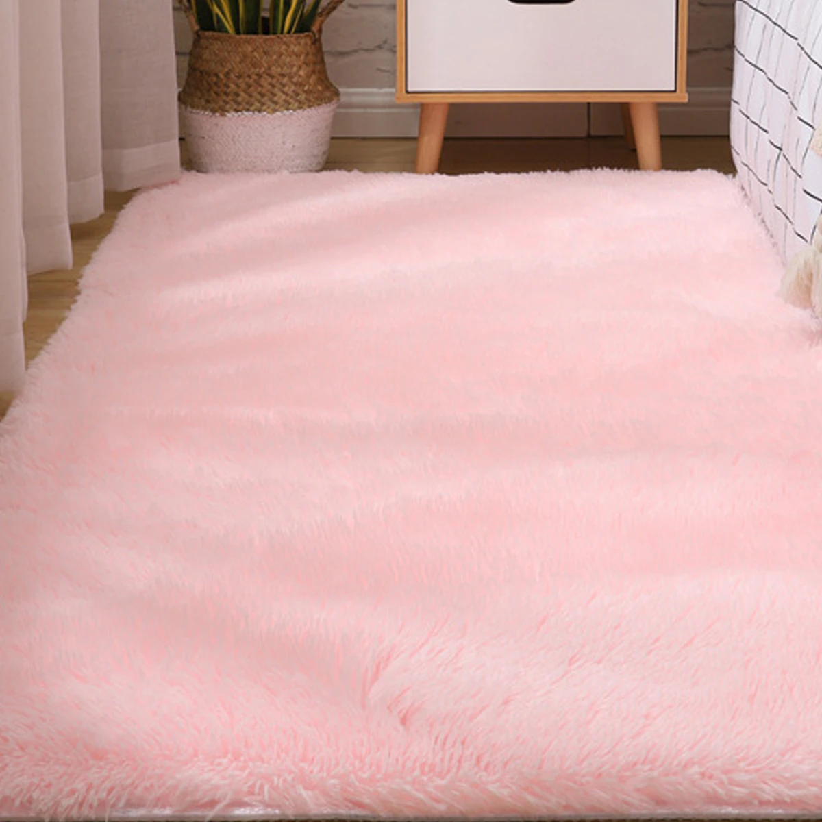 Velvet carpet Bedroom girl living room soft and fluffy fluffy carpet non-slip carpet mat