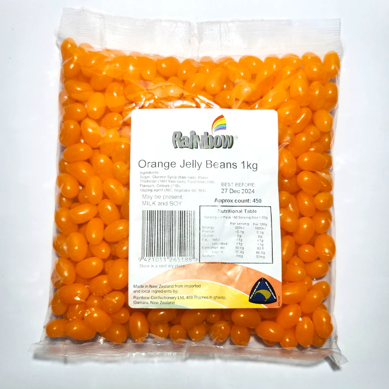 Rainbow Orange Jelly Beans 1kg