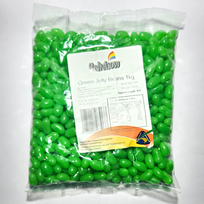 Rainbow Green Jelly Beans 1kg