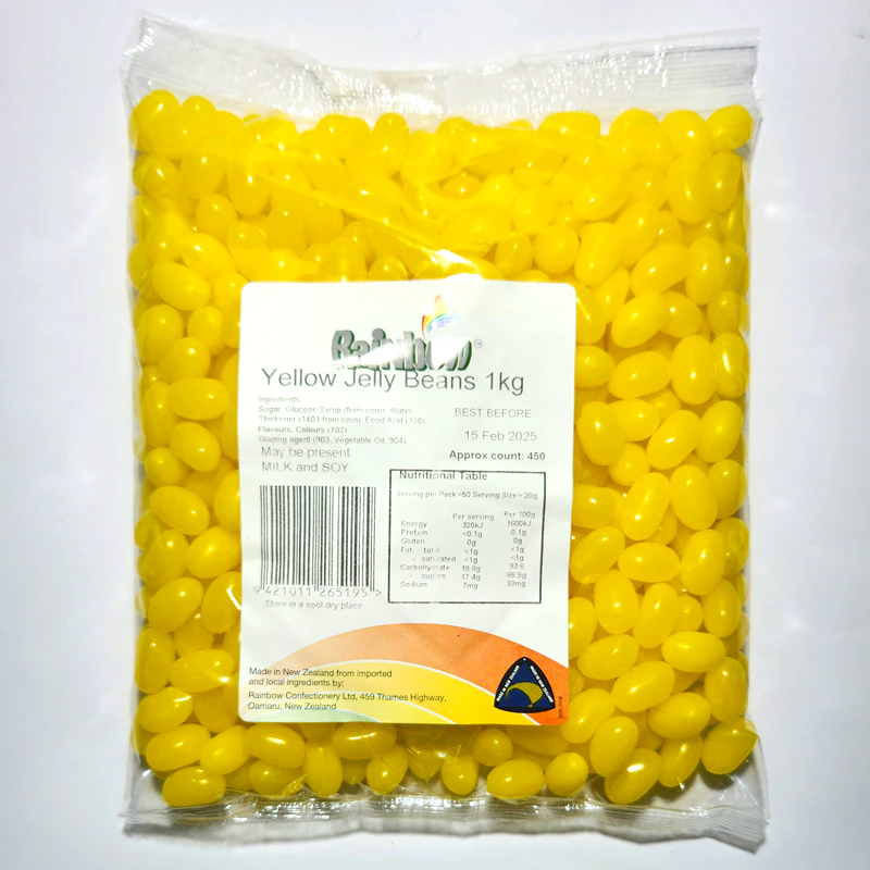 Rainbow Yellow Jelly Beans 1kg