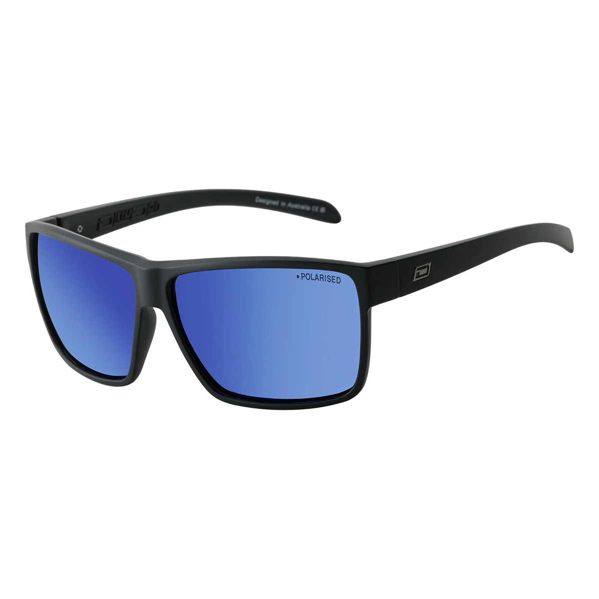 Dirty Dog Rackateer 53729 Satin Black / Blue Mirror Polarised Lenses