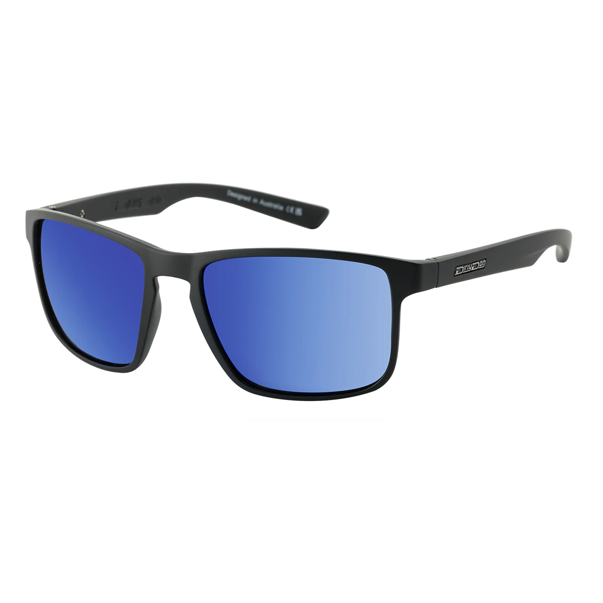 Dirty Dog Spark 53673 Satin Black / Blue Mirror Polarised Lenses