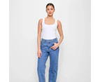 High Rise Straight Leg Denim Jeans - Lily Loves