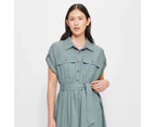 Target Linen Blend Utility Midi Dress