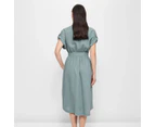 Target Linen Blend Utility Midi Dress