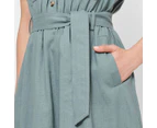 Target Linen Blend Utility Midi Dress