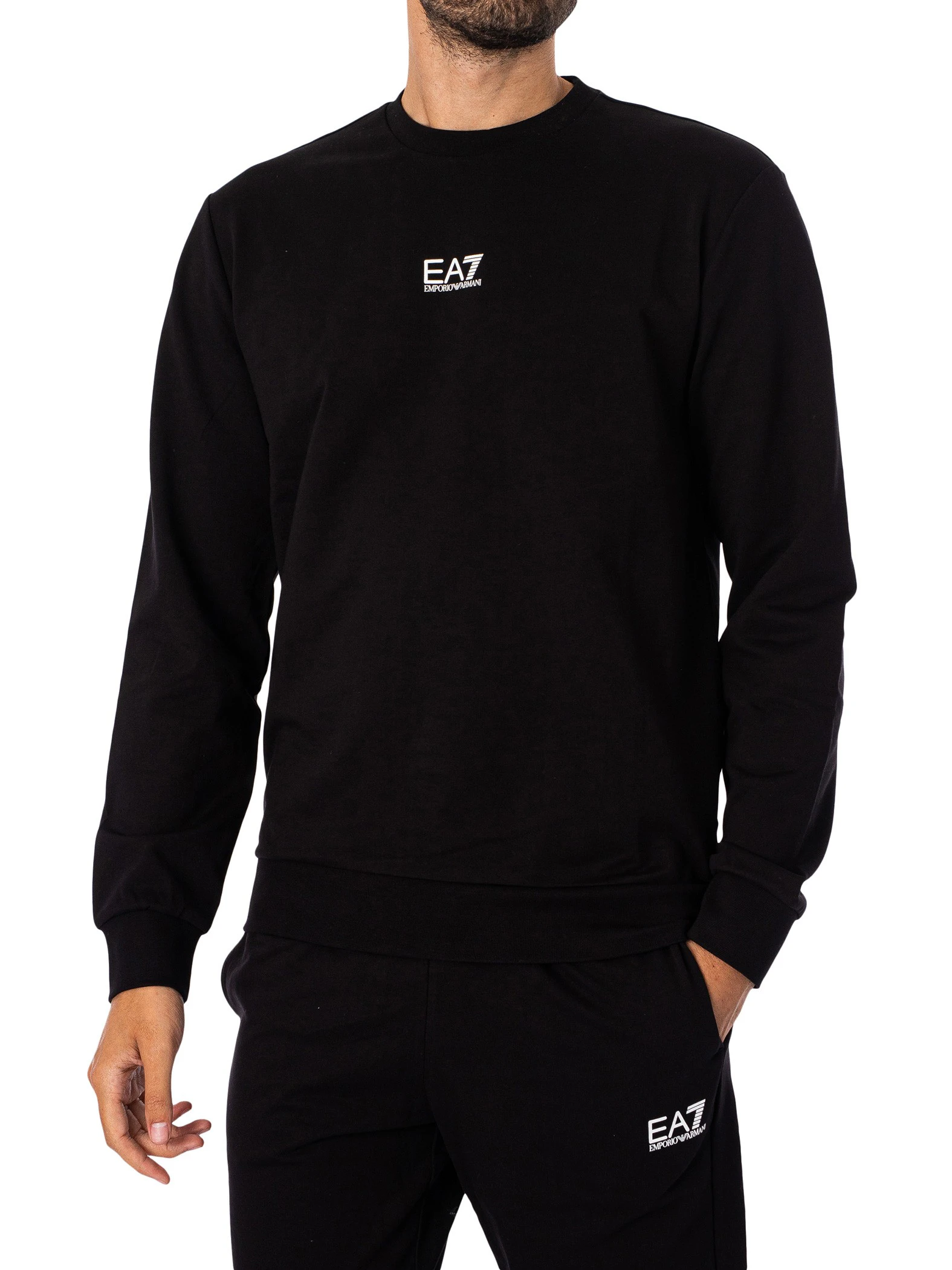 EA7 Men's Centre Logo Sweatshirt - Black