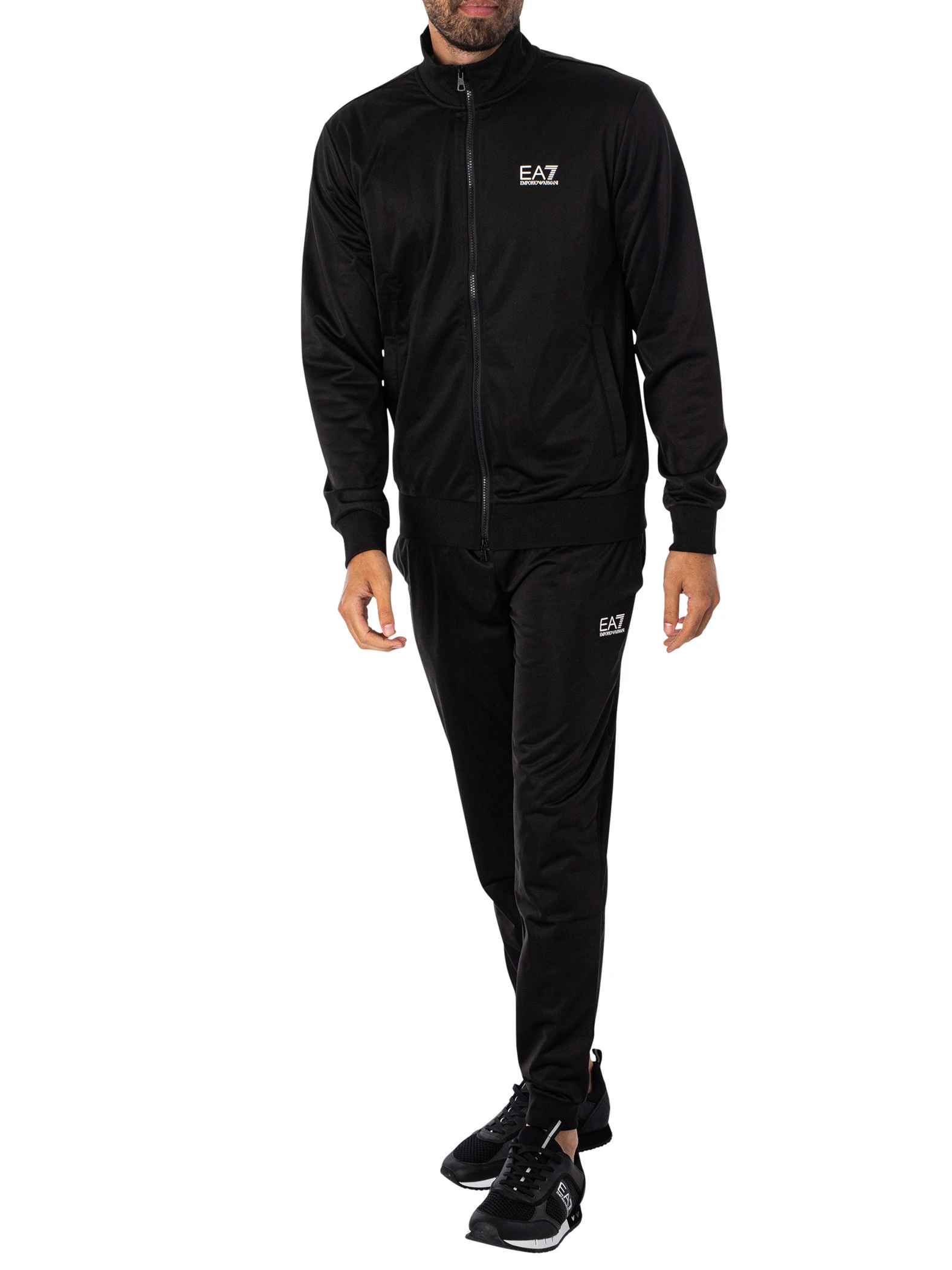 EA7 Men's Logo Zip Tracksuit - Black