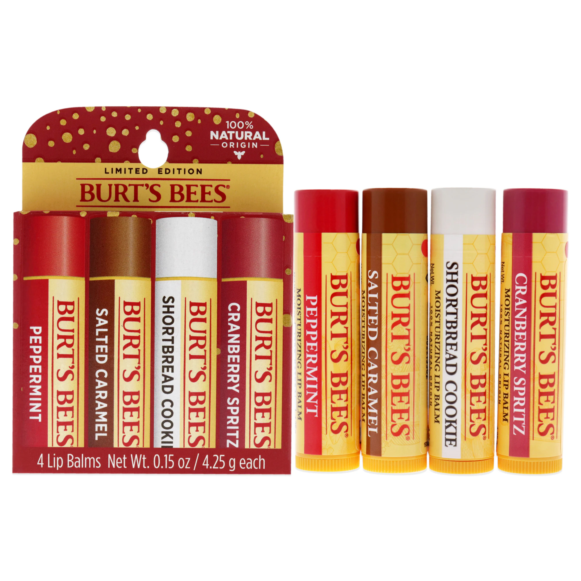 Burts Bees Lip Balm Festive Fix 4-Pack - 2022 by Burts Bees for Unisex - 1 Pack Lip Balm