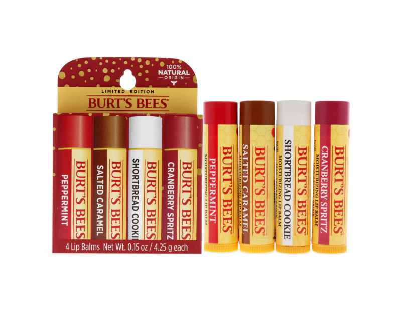 Burts Bees Lip Balm Festive Fix 4-Pack - 2022 by Burts Bees for Unisex - 1 Pack Lip Balm