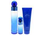 360 Very Blue by Perry Ellis for Men - 3 Pc Gift Set 3.4oz EDT Spray, 0.25oz EDT Spray, 3oz Shower Gel