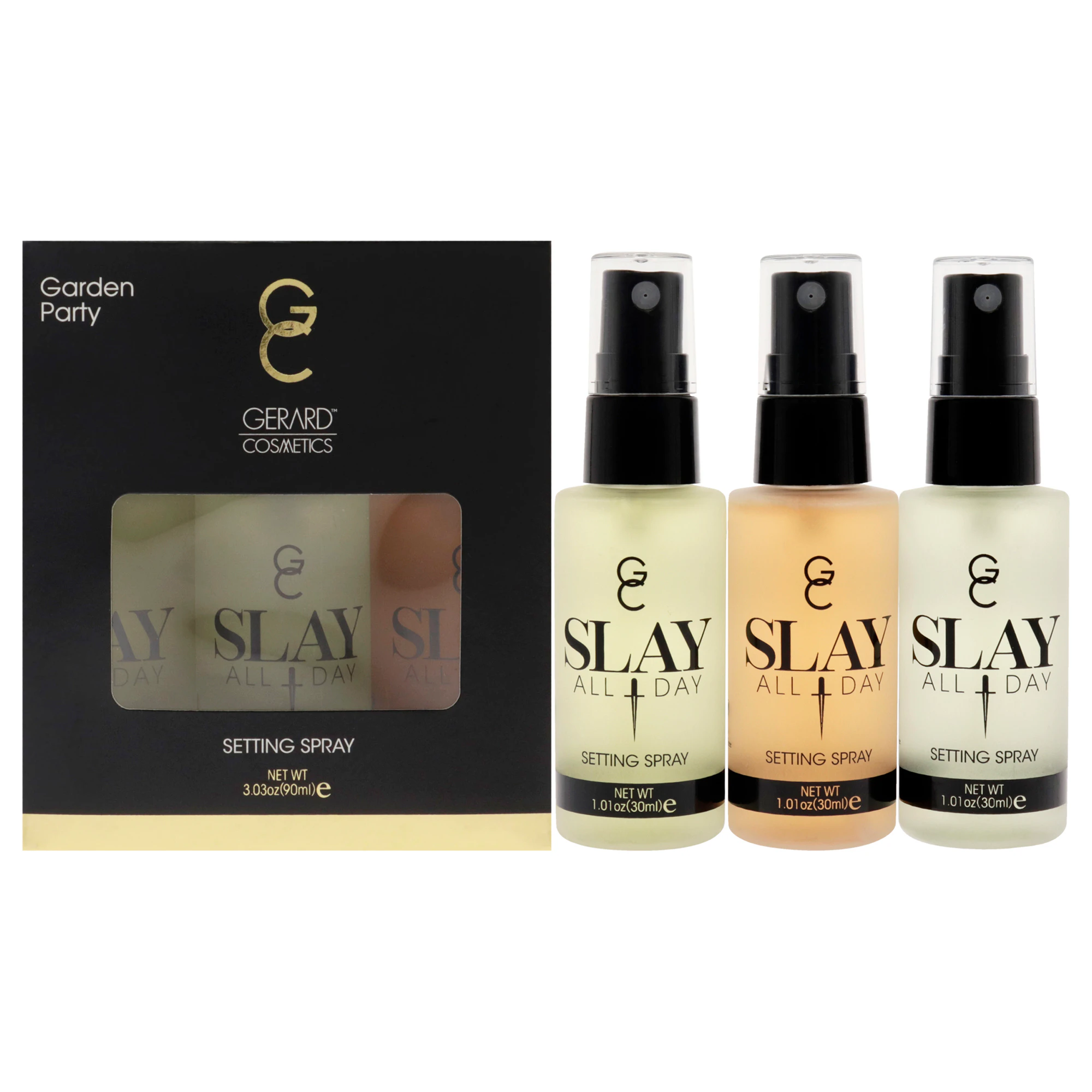 Slay All Day Setting Spray - Garden Party Set by Gerard Cosmetic for Women - 3 Pc 1.01oz Peach, 1.01 Lemongrass, 1.01oz Green Tea