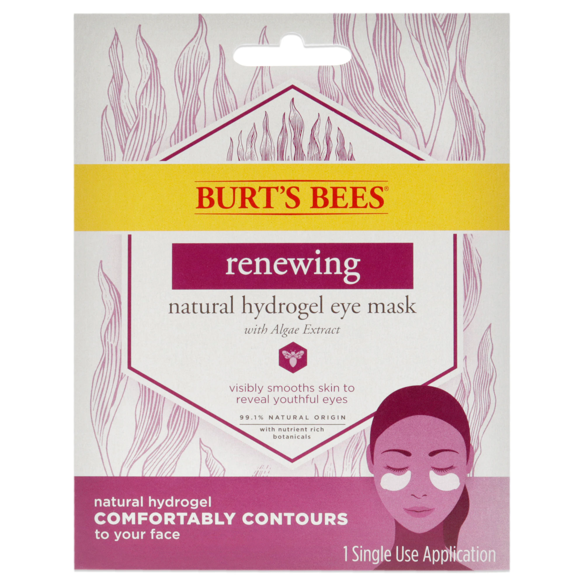 Renewing Natural Hydrogel Eye Mask by Burts Bees for Women - 1 Pc Mask