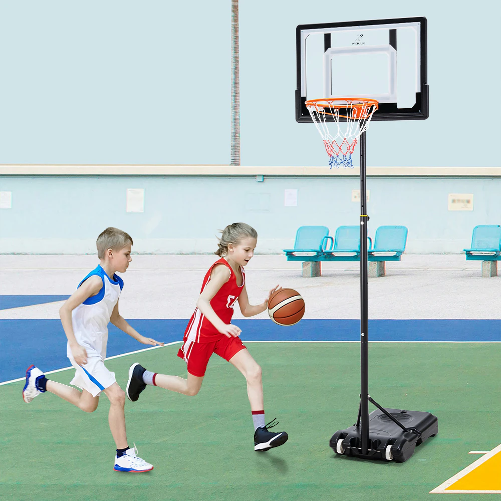 ProPulse Kids Basketball Hoop Stand Portable 1.5M-2.1M Height Adjustable