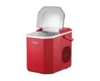 Vevare Portable Ice Maker Machine Ice Cube Tray With Handle 12kg Red