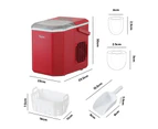 Vevare Portable Ice Maker Machine Ice Cube Tray With Handle 12kg Red