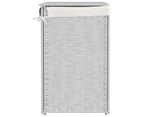 vidaXL Laundry Basket with 2 Sections White 53x35x57 cm Poly Rattan