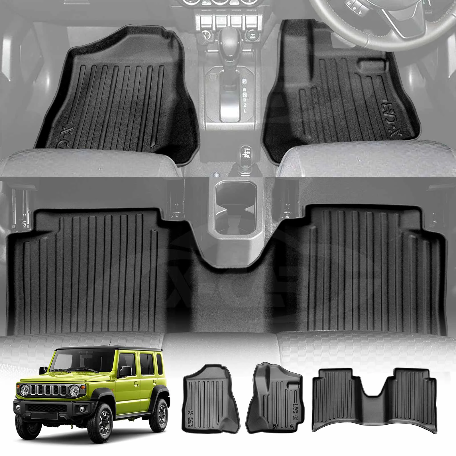 3D Floor Mats for Suzuki Jimny XL 5-Door Auto Transmission 2023-2025 Heavy Duty All Weather Car Mats Carpet Liner Set