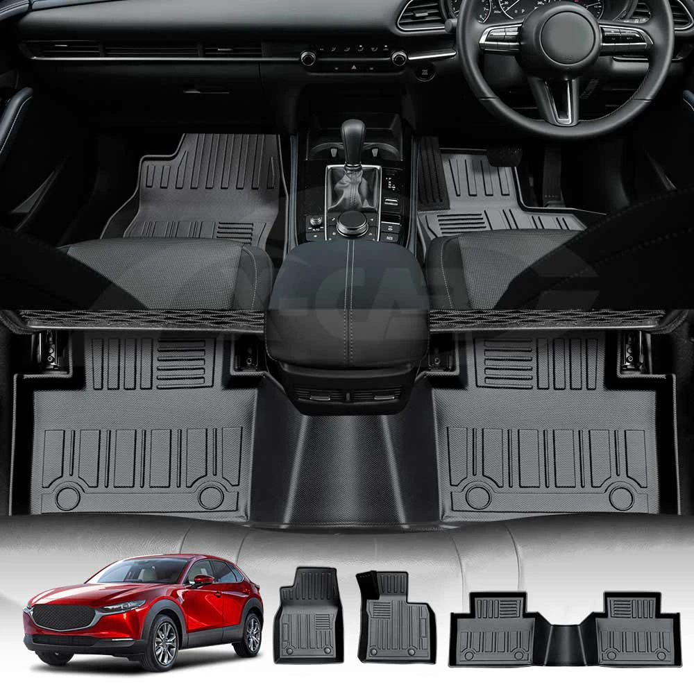 3D All-Weather TPE Floor Mats for Mazda CX-30 CX30 2019-2025 Heavy Duty Customized Car Floor Liners Full Set Carpet