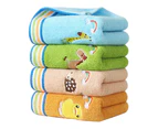 4 Piece Washcloth Kids Towels Soft 4 Colours Kids Bath Towels 100% Cotton Face Towels Baby Bath Towel for Kids (25 x 50 cm, Colourful Animal)