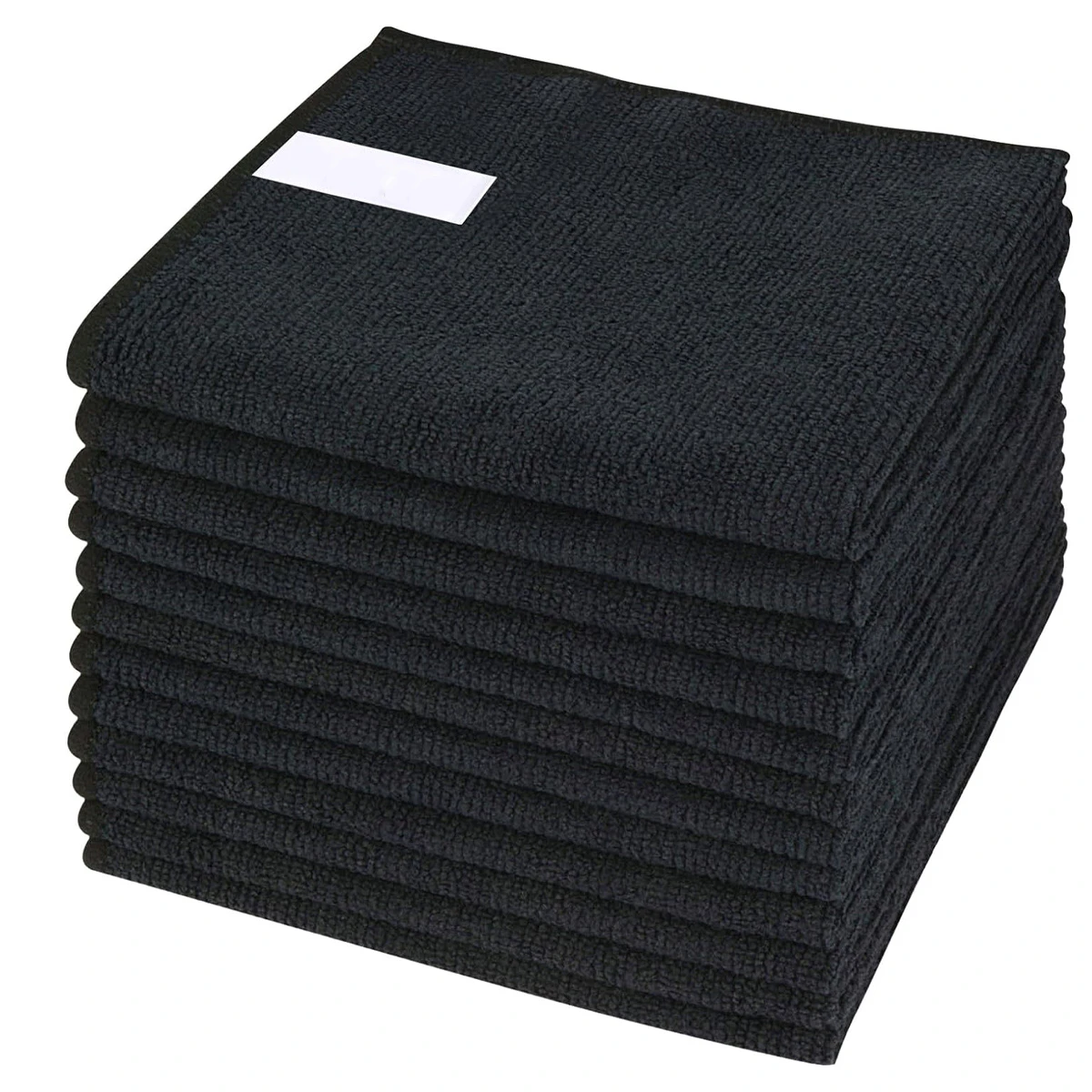 Microfiber Cleaning Cloths Dish Rags (Black, 12Inchx12Inch)