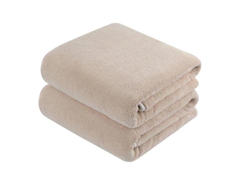 Microfibre Bath Towel Large XXL 75cmx150cm 2 Pack Bath Towel Quick Drying & Lint Free Shower Towel Sauna Towels Soft and Absorbent Towels Beige