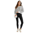 KATIES - Womens Jeans -  Full Length Knit Jean - Black