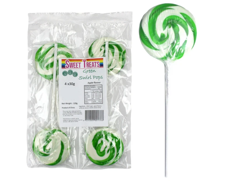 Green Swirl Lollipops (Pack of 4)