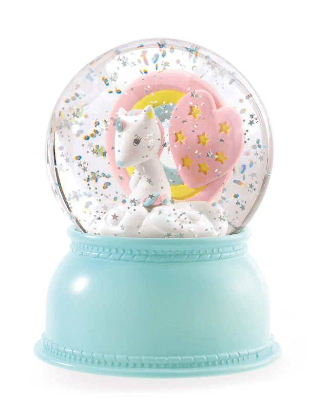 Djeco Unicorn Globe 18cm Night Light Blue Newborn Kids Home Nursery Decor 0+