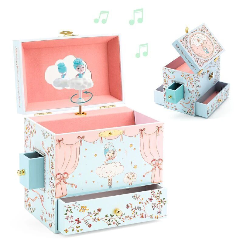 Djeco Ballerina on Stage 18cm Music Box Kids/Children Musical Wooden Play Toy 4+