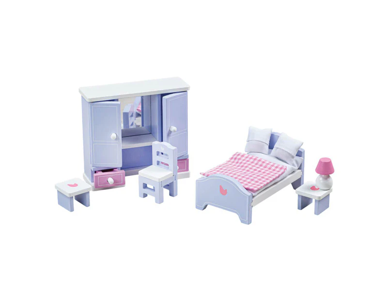 Tidlo Wooden Dollhouse Bedroom Furniture 1:12 Kids/Toddler Fun Play Toy Set 3+