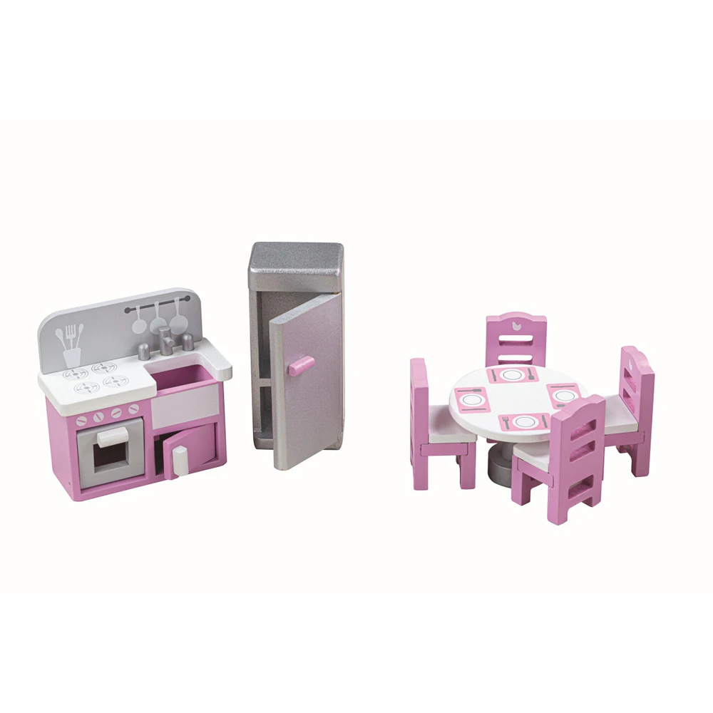 Tidlo Wooden Dollhouse Kitchen Furniture 1:12 Kids/Toddler Fun Play Toy Set 3+